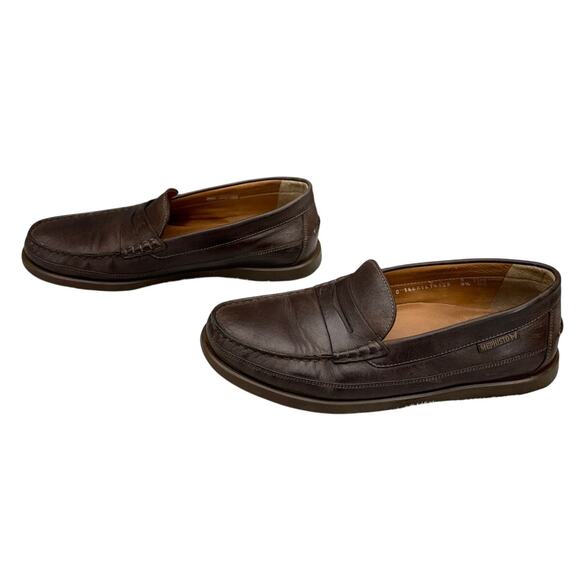 Mephisto Spinnaker Brown Leather Slip On Penny Loafer Boat Deck Shoe Men 9.5